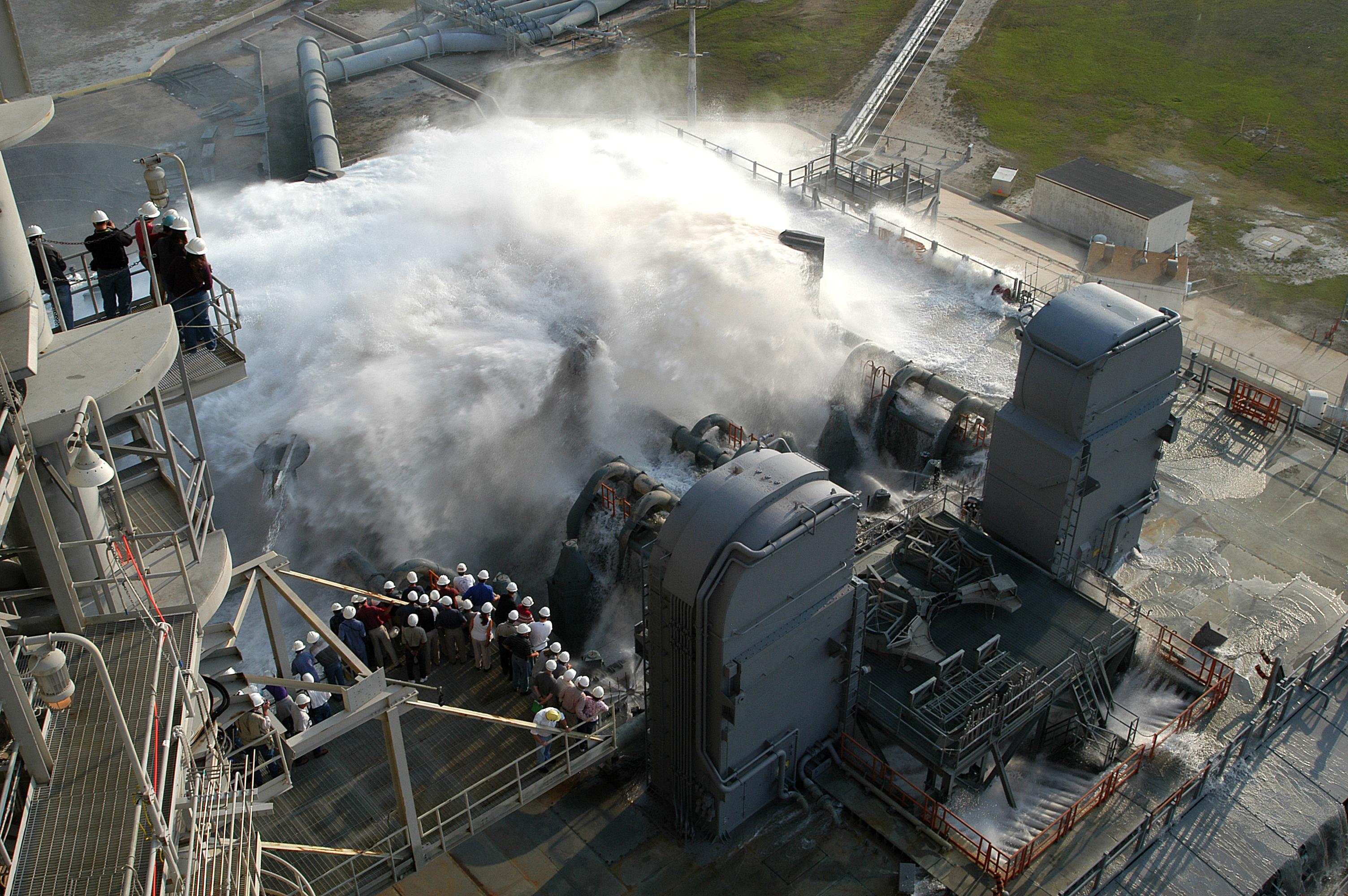 Sound_suppression_water_system_test_at_KSC_Launch_Pad_39A.jpg