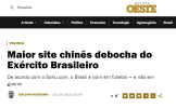 Maior site chinês debocha do Exército Brasileiro