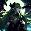 morrigan aensland sees the moonlight, green hair, batwings in the head.jpg