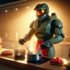 portrait of master chief cooking for his mama, 4k, photorealistic.jpg