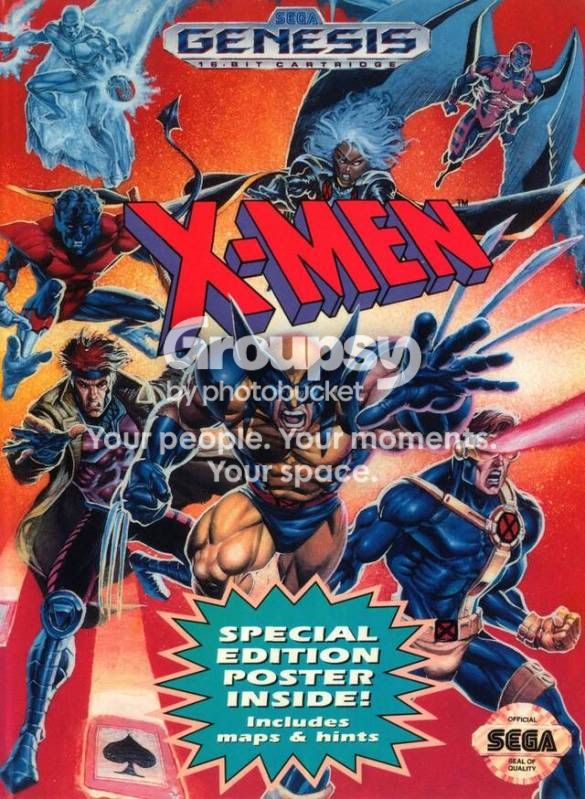 X-Man Mega Drive Genesis Custodia Ricambio Con Copertina Insert - Solo Box Art
