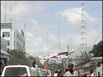 Mobile phone masts in Mogadishu