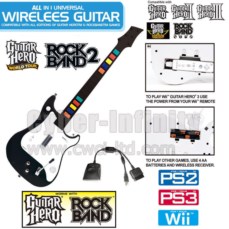 How to connect guitar to rock band wii